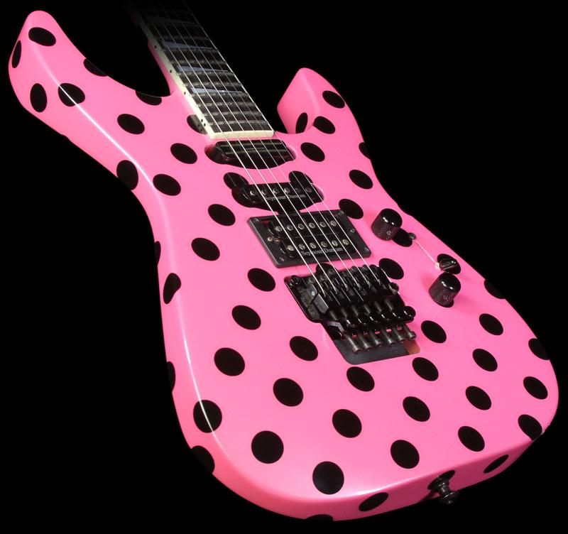 2013 Used Jackson Custom Shop Soloist Electric Guitar Pink with Polka Dots 